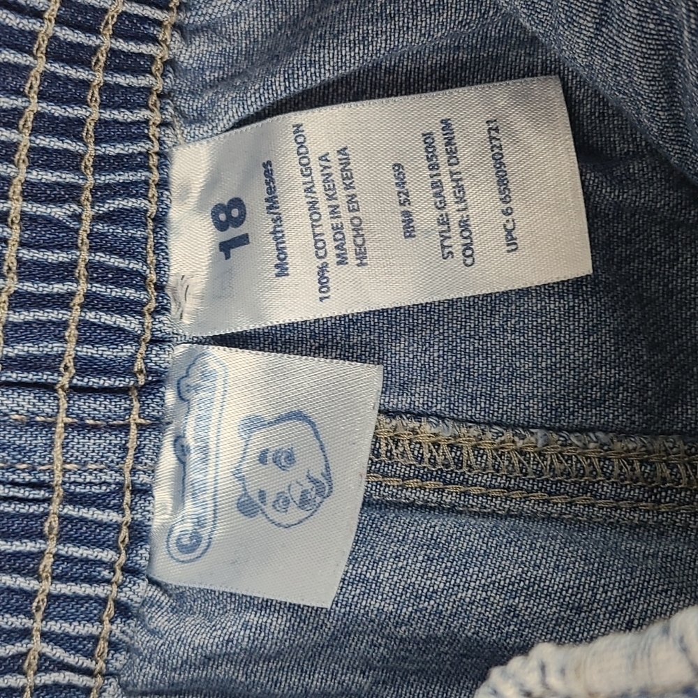 Vintage Cotton Denim Shorts -18M Blue Retro Shorts Baby Toddler - Picture 3 of 3